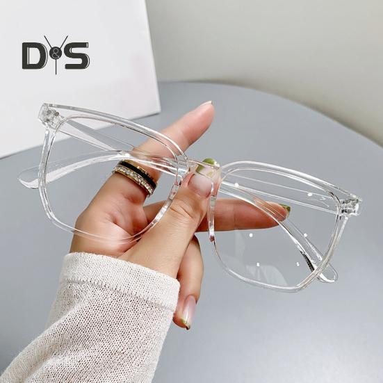 Blue Light Blocking Glasses Unisex Large Frame Clear View Strong Hinge Transparent with Brim Eye Protection Clear Bluelight Glasses Spectacles Eyewear