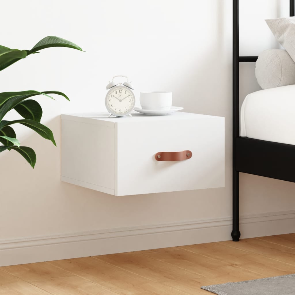 Wall Mounted Nightstand White 35 x 35 x 20 cm