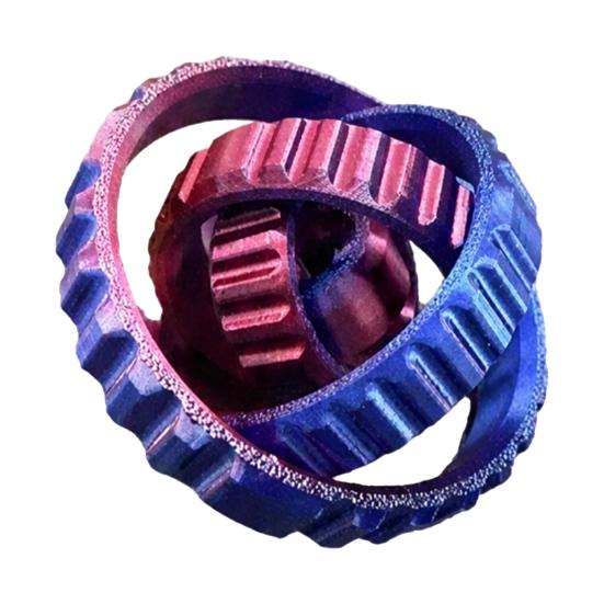 3D Printed Spinning Gear Fidget Toy, Stress Relief Rotating Gear Ring Sensory Toy, Spinning Gear Decompression Desk Toy for Kids Adults