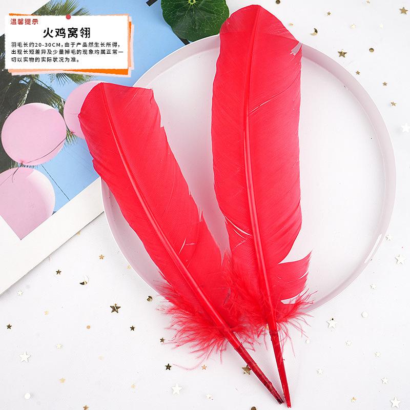20Pcs57 Big Red Feather Diy Jewelry Accessories Clothing Handicrafts Decorative Materials