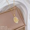 Gold Plated  Mary Necklace CZ Inlaid Heart Choker Titanium Steel Religious Jewelry Gift for Women