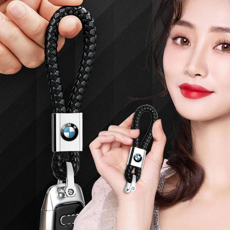 BAAA1 1Pcs Metal Car Key Chain Key Ring Key Lanyard Car Emblem Styling For BMW M Performance M2 M3 M5 320 325 E28 E30 E34 E36 E39 E46