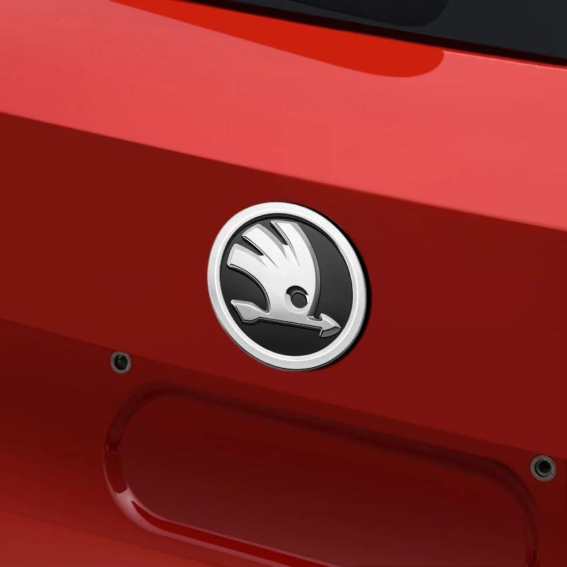 AHUQ1 80mm 90mm ABS Emblem For Skoda Fabia 1 2 Octavia a7 RS Superb Rapid Yeti Karoq Vision Car Head Front Rear Boot Tailgate Sticker