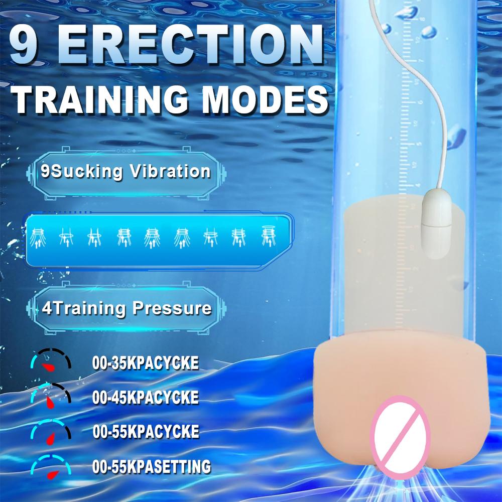 Electric Penis Pump Male Masturbator for Penis Vacuum Enlargement Train 9 Sucking Vibrating Rechargeable Sex Toys for Men Bigger