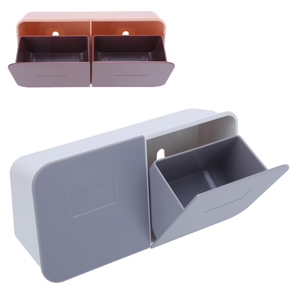 Настенный чехол для косметики, съемный моющийся органайзер для ватных дисков для ванной комнаты