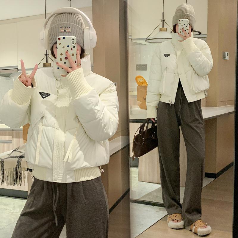 2025 пуховик женский свободный стеганый жакет теплый воротник-стойка женский осенне-зимний короткий утолщенный хлопковый жакет женский жакет