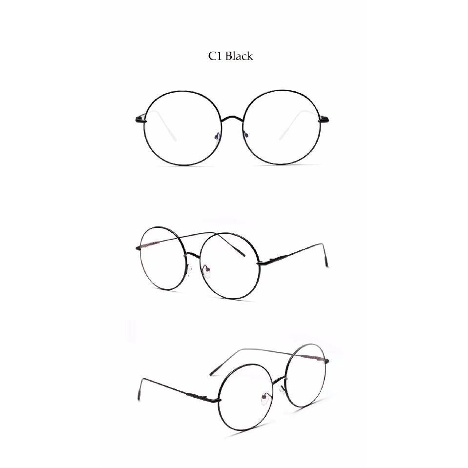Oversized Round Metal Anti Blue Light Woman Reading Glasses Men Clear Lens Vintage Eyeglasses Presbyopia Large Computer Goggles