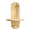 Oval Threaded Arched Floating Shelf Natural Artistic Wooden Stand Boho Style Rack  Plant Decorative
