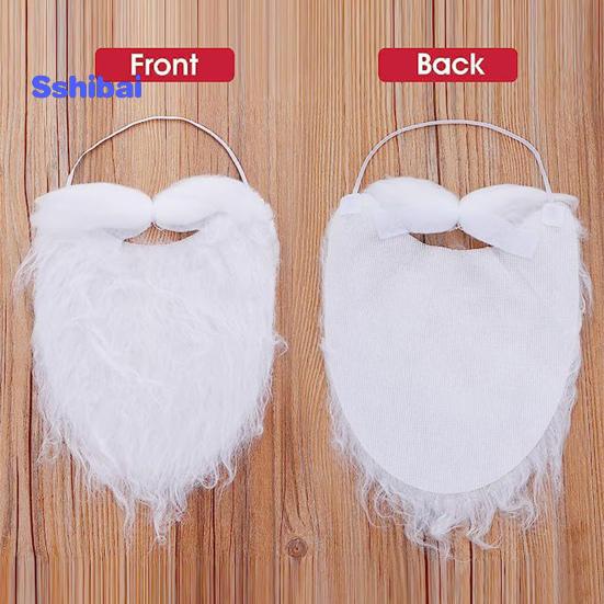 Рождественская борода Санта-Клауса, реалистичная вьющаяся, пушистая, мягкая резинка для взрослых и детей, косплей Санта-Клауса, искусственный белый руль, усы, костюм для вечеринки, реквизит