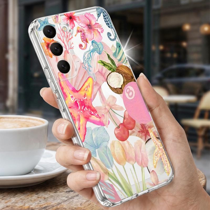 Чехол для телефона "Звездное море Дельфин Приключение" для Samsung S26 S25 Ultra S24 Plus S22 S23 S21 FE A54 A15 A35 A55 A16 A36 A56 A17 A37 A57 5G Прозрачный Мягкий Чехол
