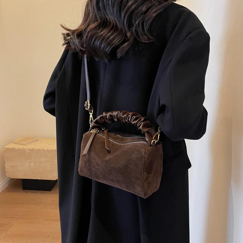 Женская замшевая сумка через плечо сумка через плечо с регулируемым ремнем сумка-хобо клатч кошелек на молнии маленькая сумочка