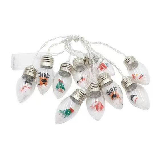 Рождественские светодиодные гирлянды с цветными снежинками для украшения дома