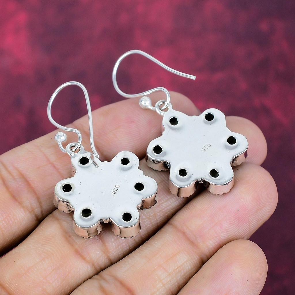 Украшения из абалона ручной работы с драгоценными камнями, серьги из стерлингового серебра 925 пробы, антикварные украшения