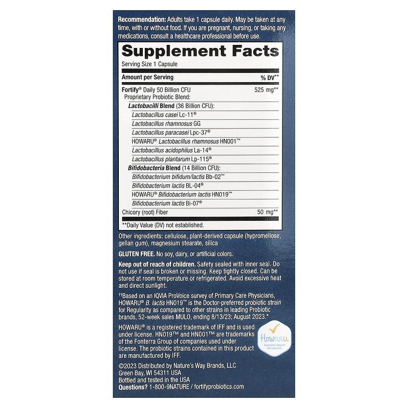 Fortify®, Probiotic, Adult, 50 Billion, 30 Delayed Release Capsules