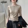 Женская футболка MJ STYLE с длинным рукавом и молнией на половину