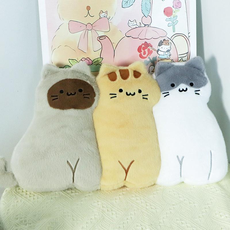 55Cm Cat Dog Plush Pillow Stuffed Kawaii Animal Long Bolster Back Support Plushie Sofa Chair Decor Present