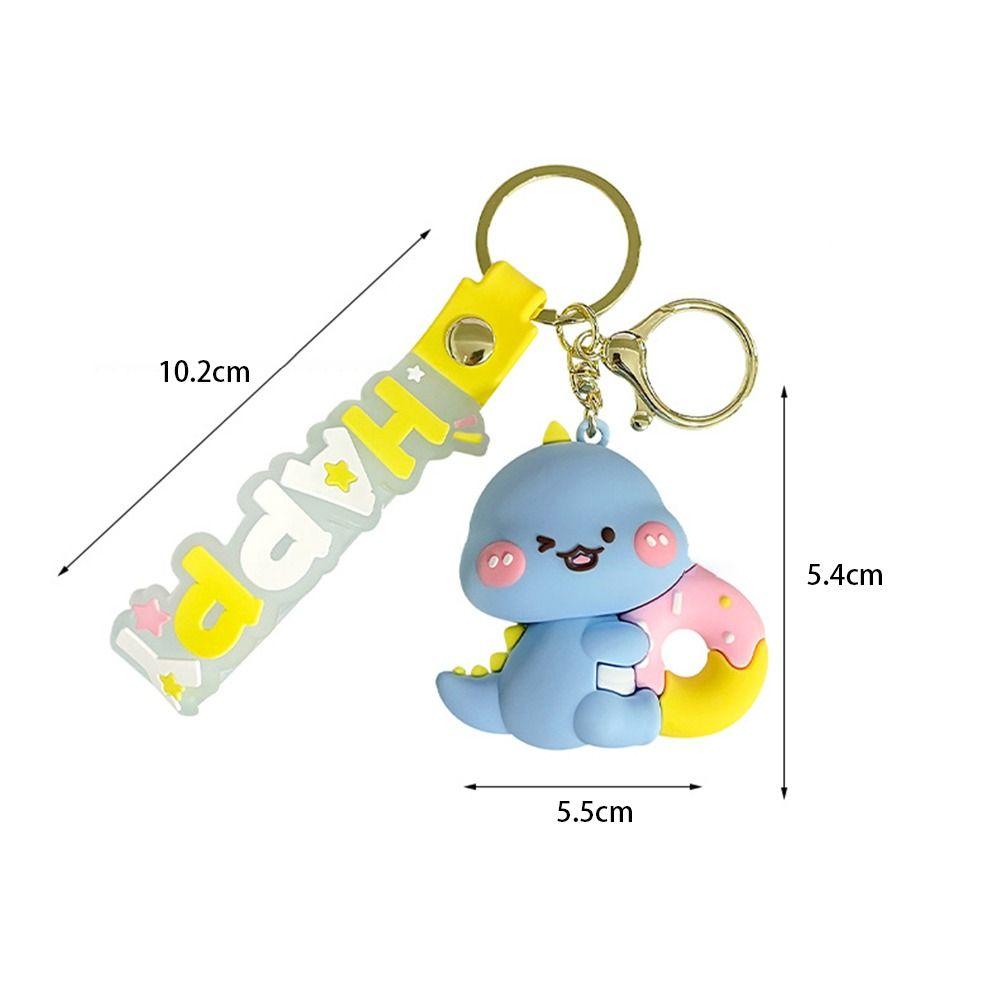 Cute Cartoon Animal Key Ring 3D Car Key Chain Accessories Little Dinosaur Keychain Bag Charm