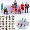 Pose Dollhouse Decorations Model Building Passengers Sit People Figures DIY Character Train Scenery