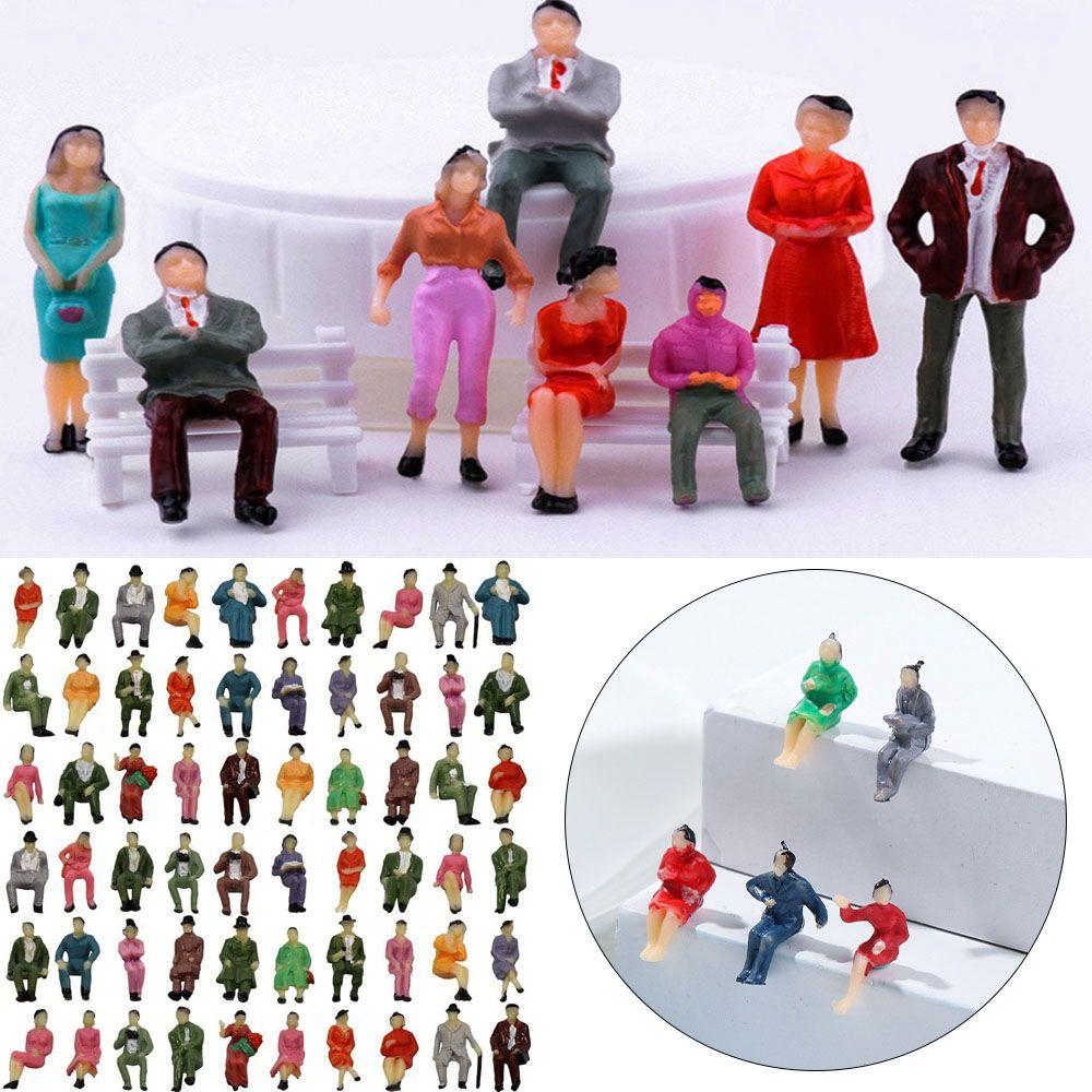 Pose 1:87 ABS Material Train Scenery Sit People Figures Model Building Passengers DIY Character