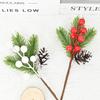 Diy Christmas Decoration Wreath Material, Christmas Tree Accessories, Pine Needles, Pine Cones, Simulated Berries, Red Fruit Cuttings
