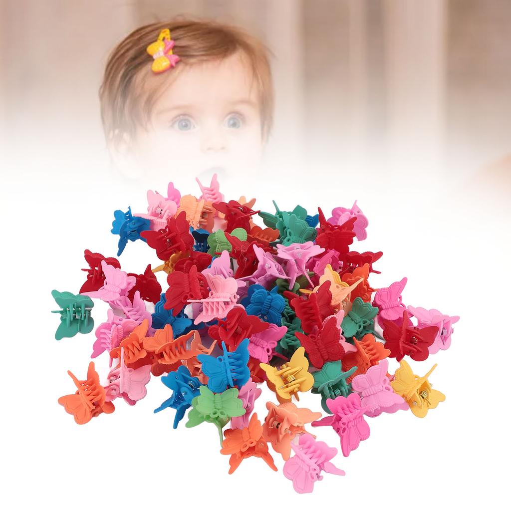 100pcs Mini Butterfly Hair Claw Clips Matte Adorable Hair Accessories Small Hair Clips for Women Gir