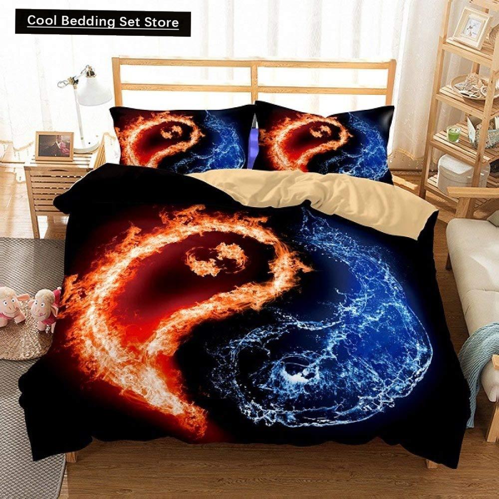 Пододеяльник Yin Yang King Queen Vintage Tai Chi Quilt Cover Комплект постельного белья с гаданиями Oriental Culture Polyester Sheer