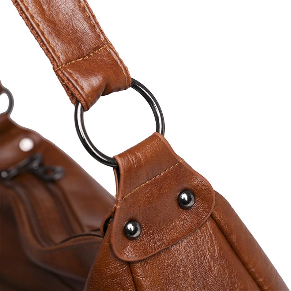 Роскошная сумка-мессенджер из искусственной кожи, винтажная женская ручная сумка, большая вместительная повседневная сумка-хобо, кошелек, женские сумки через плечо