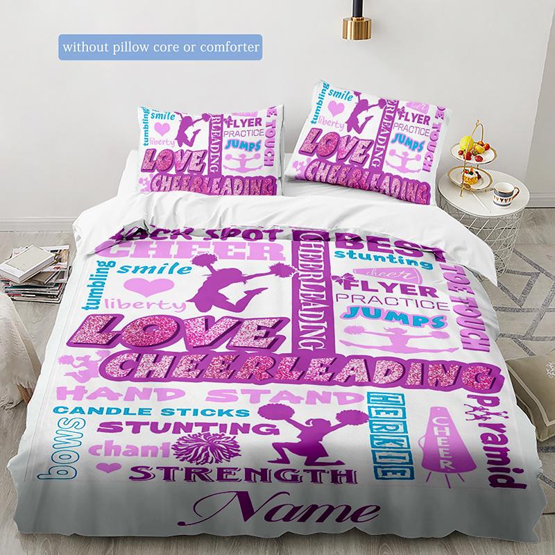 Cheerleader Customize Your Name Duvet Cover Softbedding Set For Bedroom Guest Room And Dorm Decoration Threepiece Set Includes 1 Duvet Cover 2