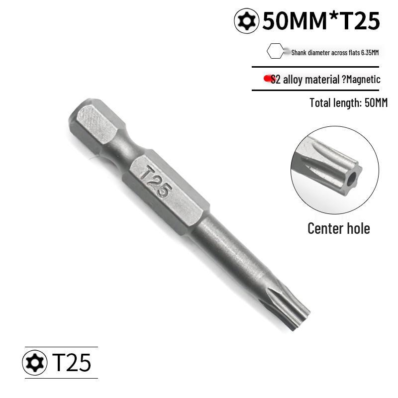 Набор бит для отвертки S2 Torx T5-T40 и Phillips с отверстиями - Совместим с электроинструментом