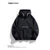 Men Hooded Half Zip Loose Workwear Jacket Spring Autumn