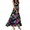 Женское летнее повседневное модное платье с принтом, платье без рукавов с V-образным вырезом