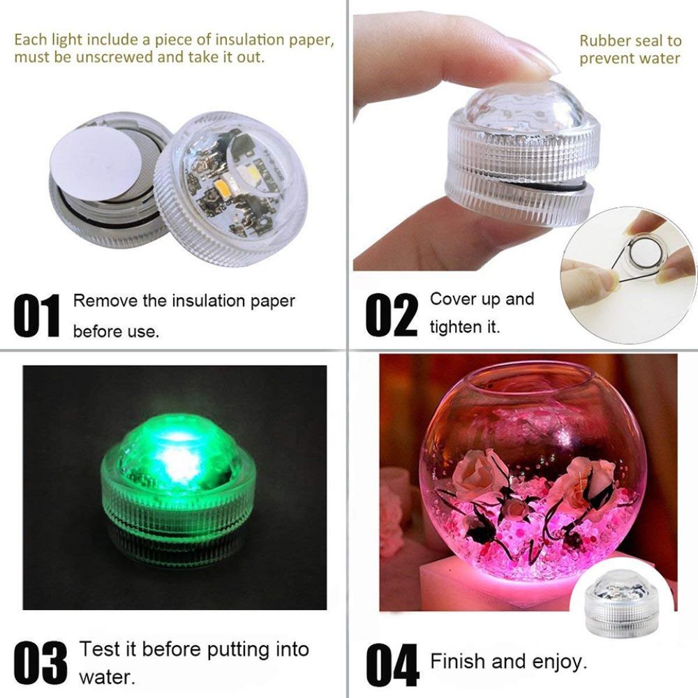 LED Underwater Light Waterproof Battery Powered Atmosphere Lamp With Remote Control RGB Night Light