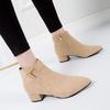 Short Boots Women's Low-heeled Thick-heeled Martin Boots Women's 2025 New Korean Version of Bare Boots Pointed Short Autumn and Winter Women's Boots