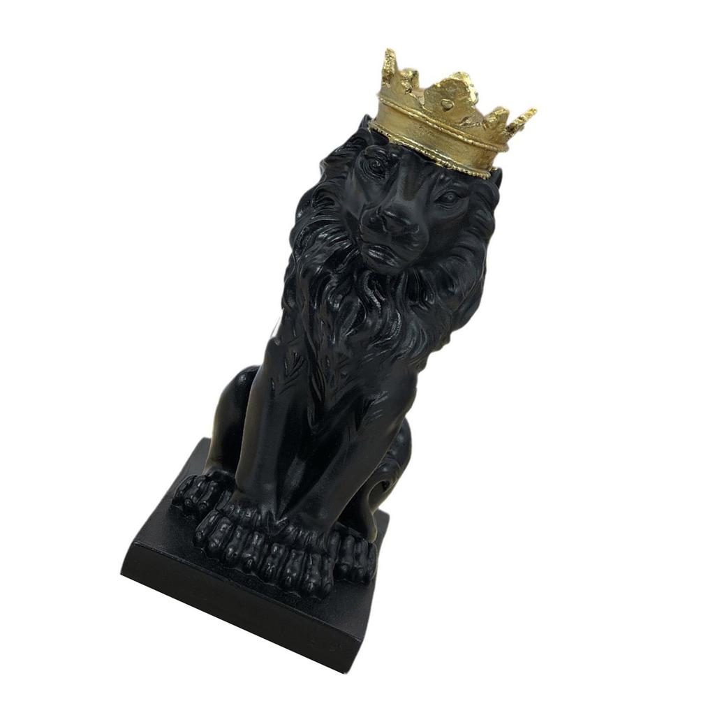 Статуя льва в короне, украшение для стола, ручная работа, украшение из смолы, высота 14,5 см, для винного шкафа и домашнего декора