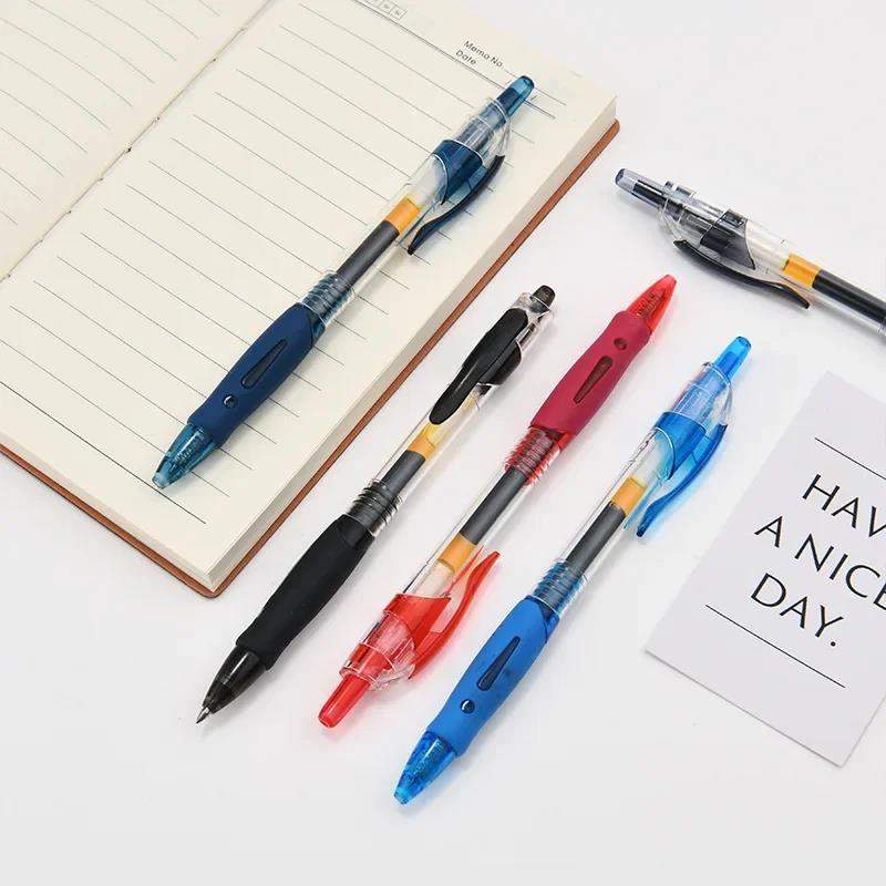 Retractable Gel Pens Refills Set Kawaii Stationery Writing Pen Black/Red/Blue Ink 0.5 Mm Ballpoint Pen Office School Supplies