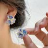 Милые цветные серьги-гвоздики с цветами, серьги из смолы, женский нишевый дизайн, новые модные серьги, взрыв
