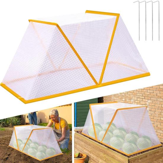 Foldable Plant Tent for Raised Beds Freeze Protection Garden Plants Cover Portable Mini Greenhouse for Protecting Fruit Seedlings Vegetable Rows