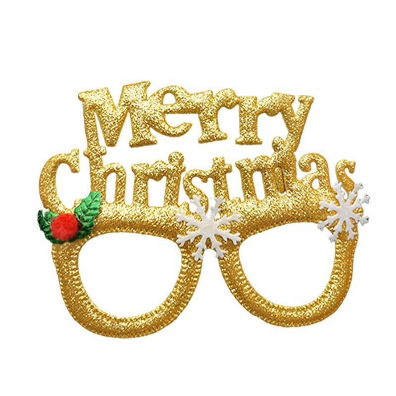 Рождественские мультяшные очки — подарки для взрослых и детей с изображением Санты, снеговика и рогов оленя