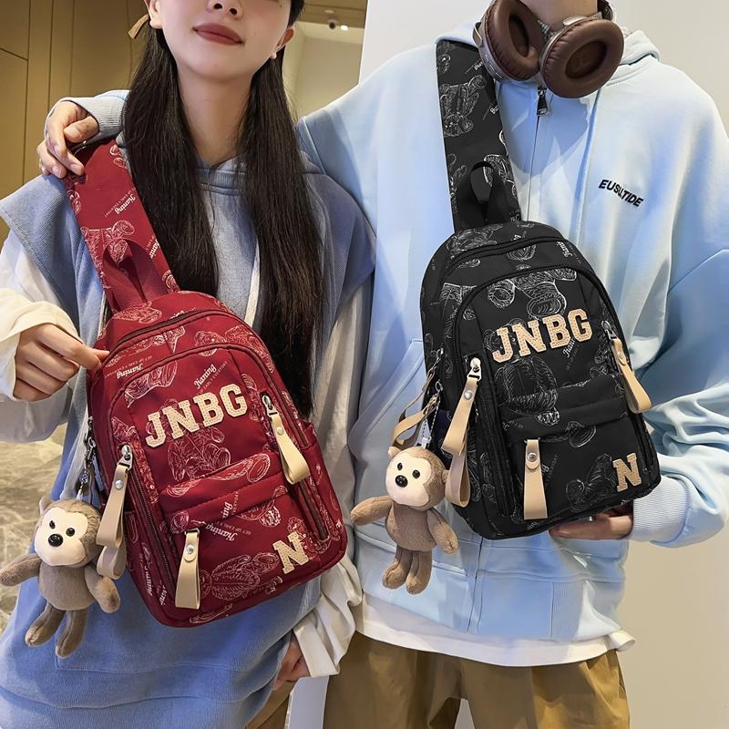 Нагрудная сумка с принтом медведя, женская сумка на плечо, мужская сумка большой вместимости для велоспорта и кросс-боди