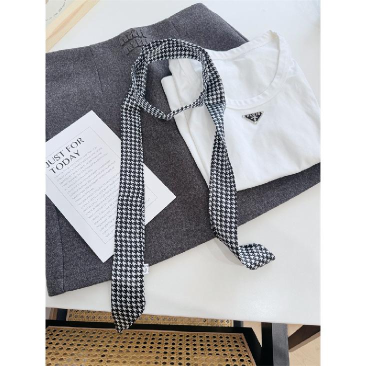 2025 Korean Style Polka Dot Scarf Necktie Headband Tied Hair, Women'S High-End Scarf, Autumn And Winter Thin Neck Protection Scarf, Long Strip