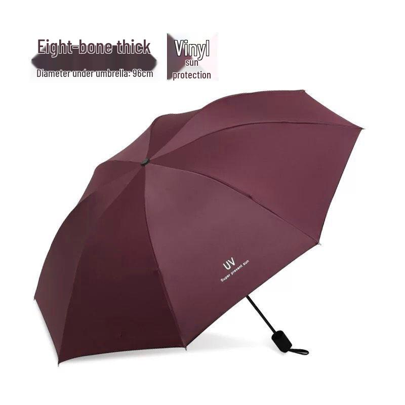 Полностью автоматический трехслойный зонт с черным клеем и защитой от УФ-лучей с логотипом для дождя или солнца