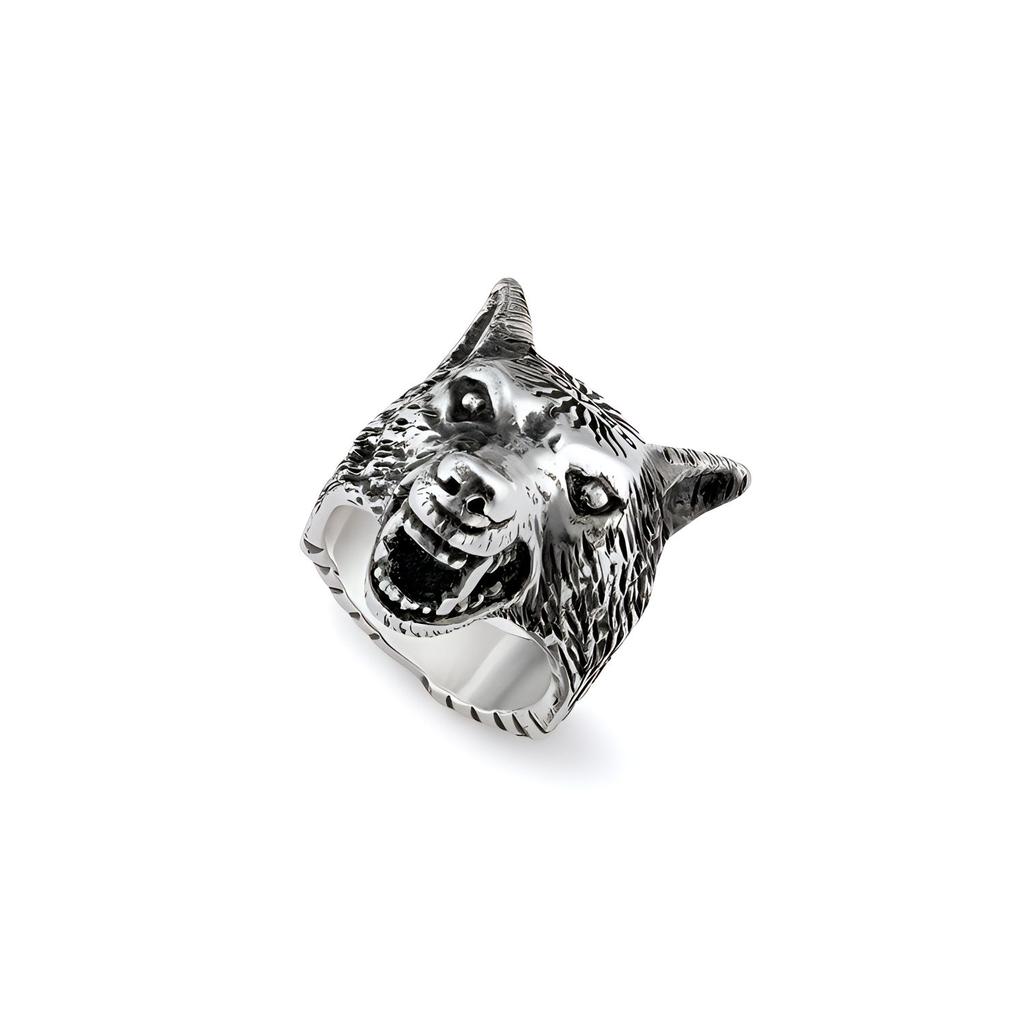 Gucci Wolf Head Pattern 925 Silver Ring Women ring YBC476900001