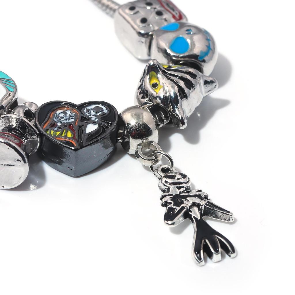 Браслет 'Кошмар перед Рождеством' с тыквой и шармами Джека и Салли