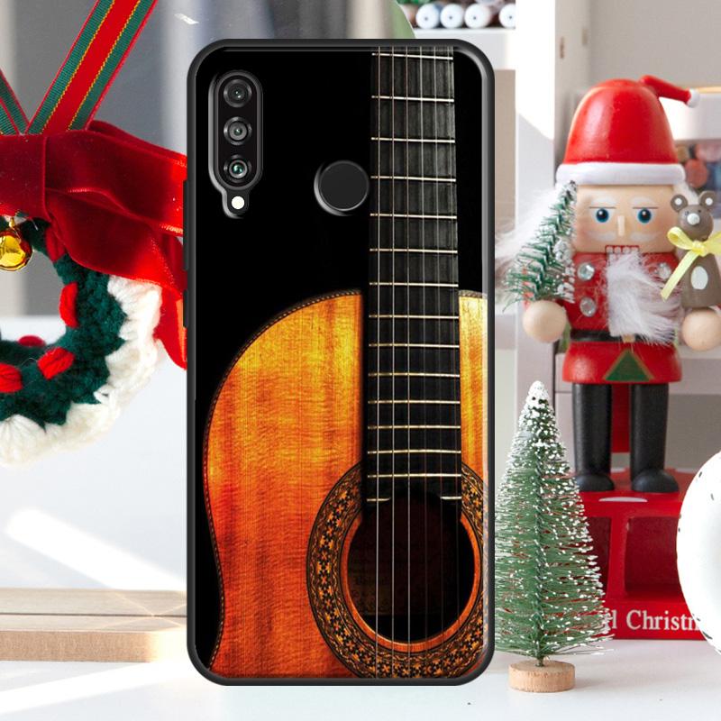 Classic Wood Guitar For Huawei Nova 5T 9 10 SE 7i 8i 11i 12i Y73 Y72 Y61 Y91 Y60 Y70 Y90 P20 P40 P30 Lite Case