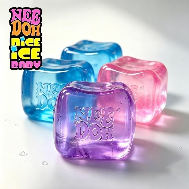 Needoh Nice Berg Giant Cube Сенсорные игрушки Прозрачный наполнитель из мальтозы Мягкая игрушка для сжатия рукой Медленно восстанавливающая форма Снятие стресса Настольная игрушка