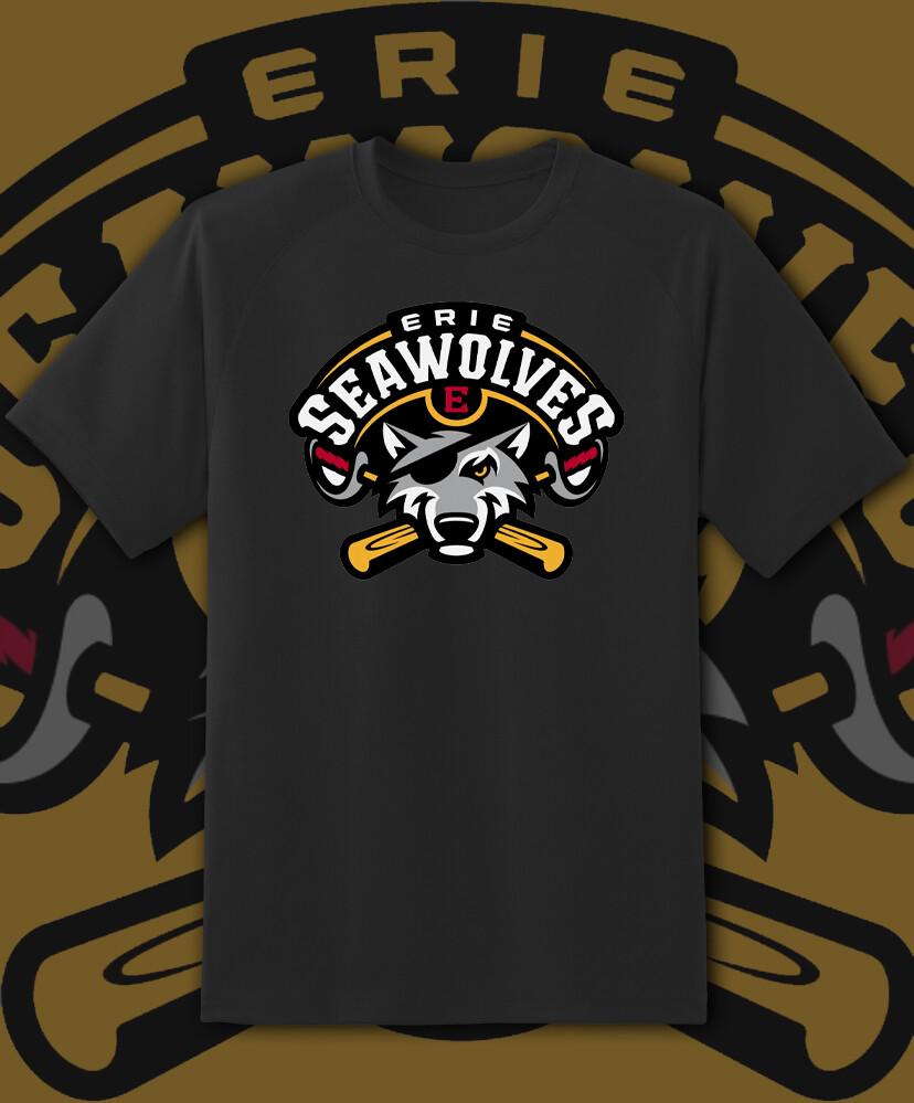 Логотип команды Erie Sea Wolves Milb Футболка Milb Детский M - Взрослый 6XL Быстрая доставка!