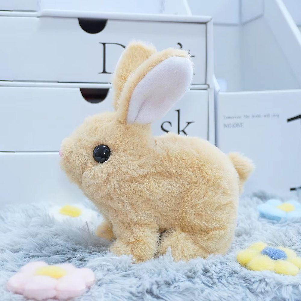 Long Ears Electric Rabbit Plush Toy Walks and Makes Sounds Little Tie-Dyed Rabbit Doll Kids