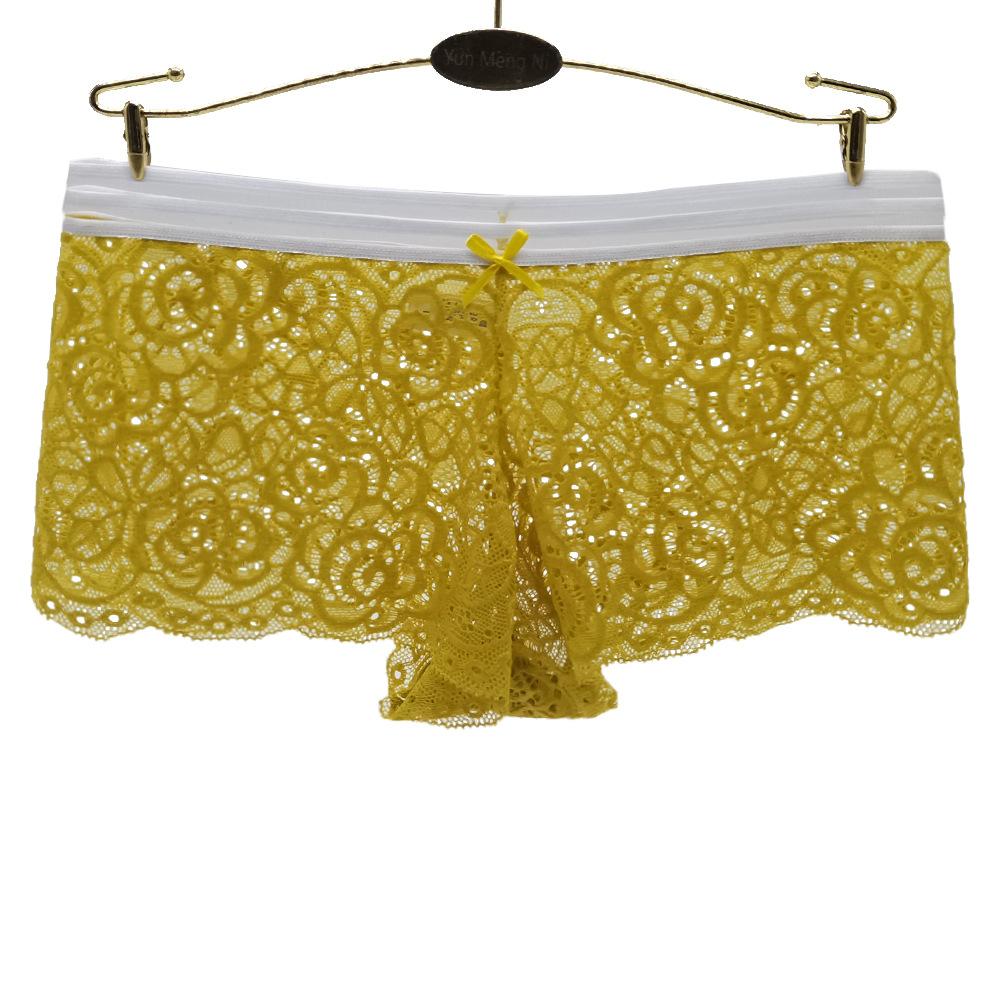 Ladies Underwear Women Boyshort Sexy Transparent Lace Panties 6 Pcs/lot