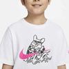 Nike Детская футболка с круглым вырезом и принтом логотипа в виде животных, детские топы белого цвета FV1132-100