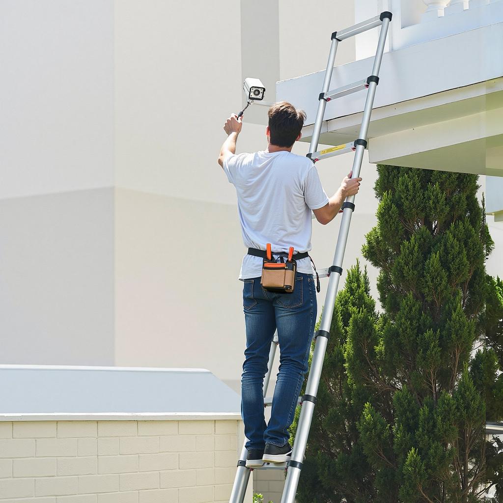 VEVOR 3.8m Telescoping Ladder, Aluminum Lightweight Multi-Purpose Collapsible Extension, One-Touch Retraction Ladder